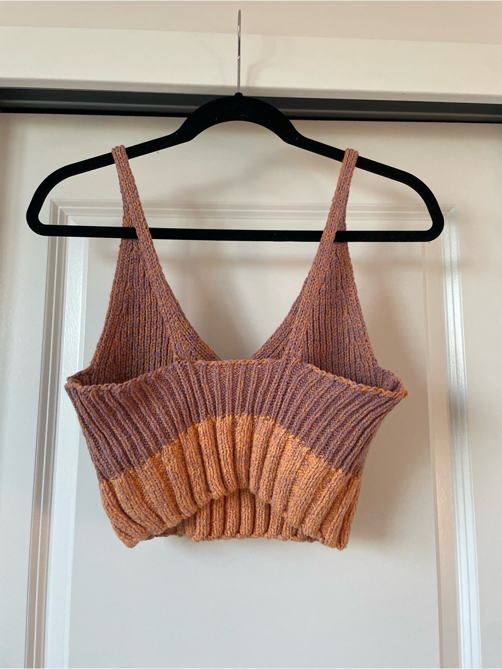 LAST CHANCE‼️ Free People Ribbed V-Neck Cropped Brami in Mauve and Peach - Picture 5 of 5